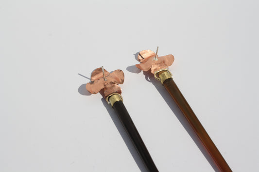 One of a kind horn earrings