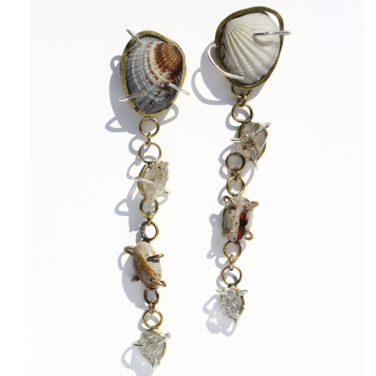 One of a kind Shinnecock shell earrings (Relative Arts Exclusive)