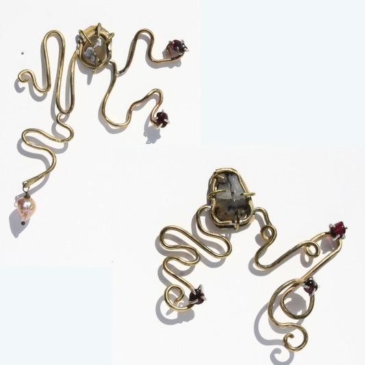 One of a kind vine earrings