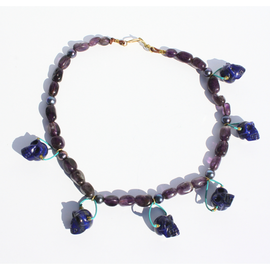 Collar Calacas Azules