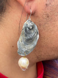 Load image into Gallery viewer, One of a kind fossilized shell earrings
