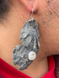 Load image into Gallery viewer, One of a kind fossilized shell earrings
